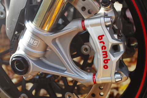 KBIKE BILLET ALUMINUM FRONT BRAKE CALIPER SPACERS FOR DUCATIS BEAUTIFULLY ANODIZED IN A VARIETY OF COLORS